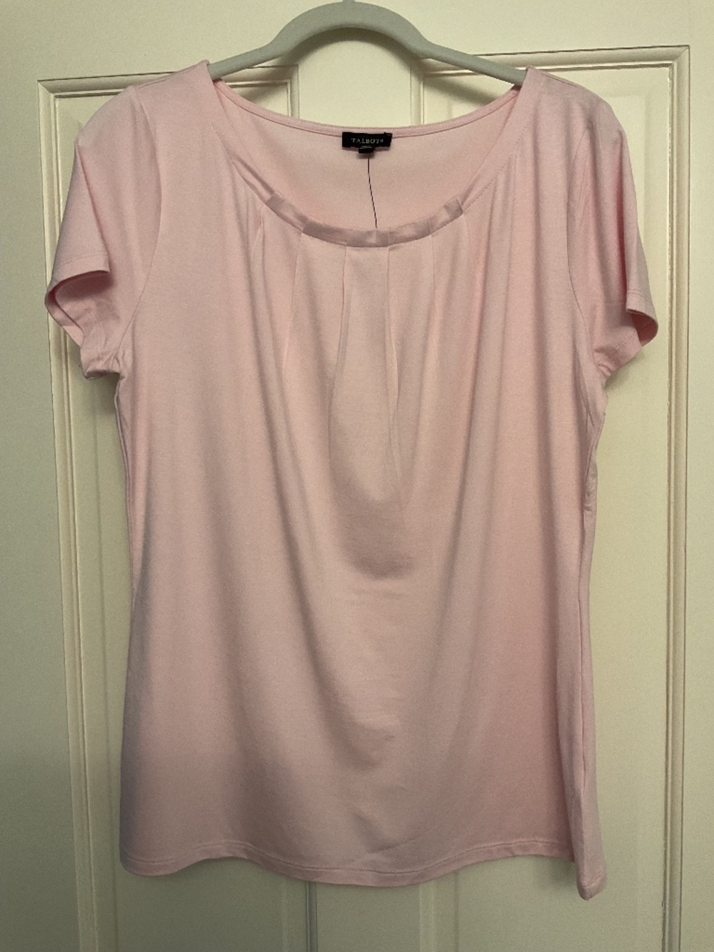 NWT Talbots Pleated Neckline Short Sleeve Tee